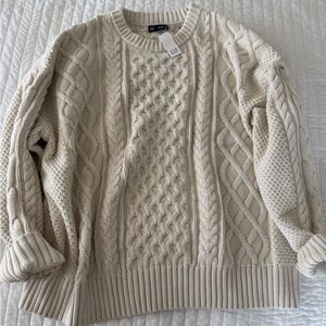 Gap cotton cable knit sweater medium